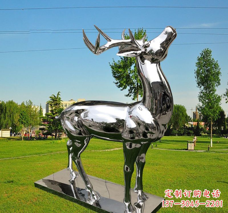 安阳不锈钢公园梅花鹿雕塑2