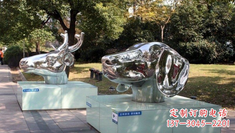 安阳不锈钢十二生肖动物头像雕塑的魅力