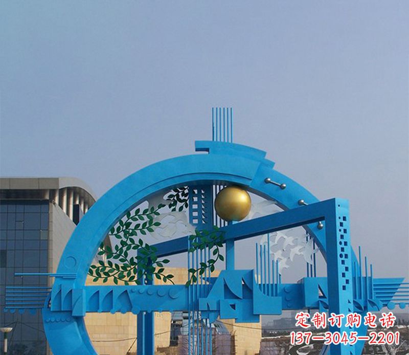 安阳不锈钢拱桥雕塑美丽的艺术品