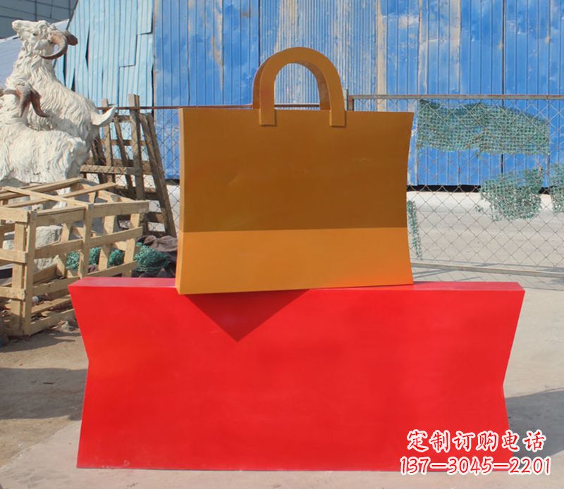 安阳不锈钢购物袋雕塑 (2)