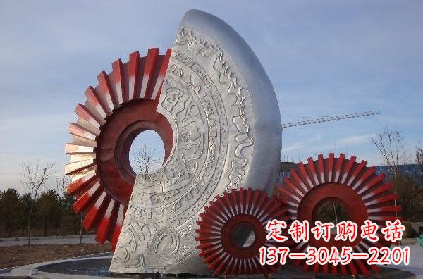 安阳不锈钢广场抽象齿轮雕塑