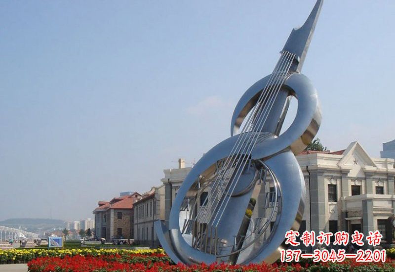 安阳不锈钢广场抽象大提琴 雕塑