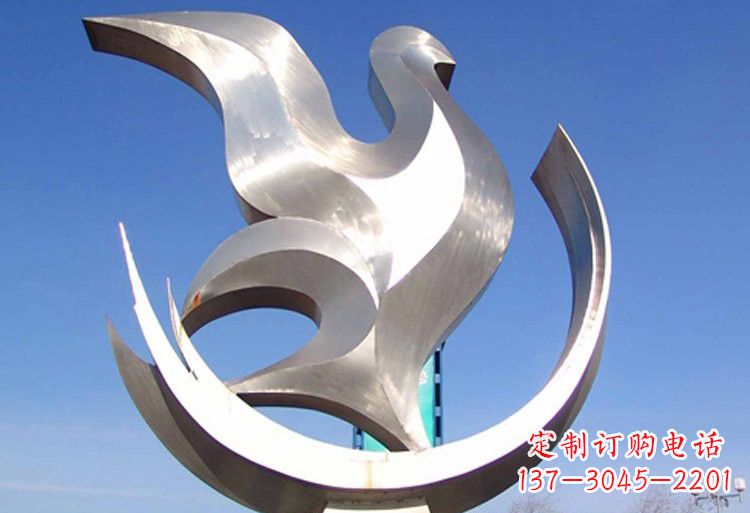 安阳不锈钢广场抽象鸽子雕塑
