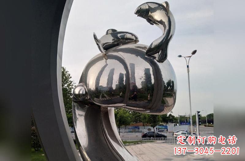 安阳不锈钢广场抽象海浪海鸥雕塑