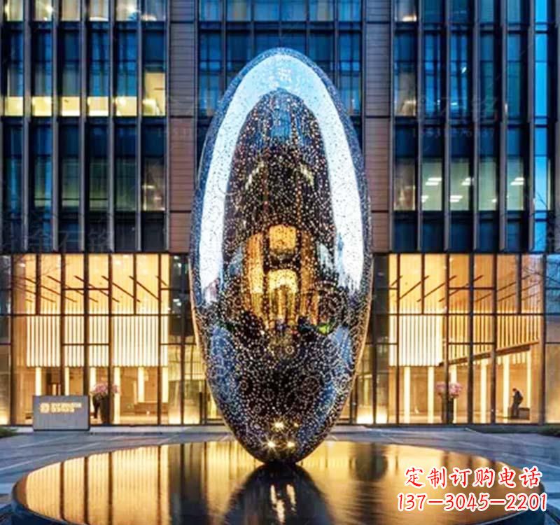 安阳不锈钢广场抽象圆环雕塑