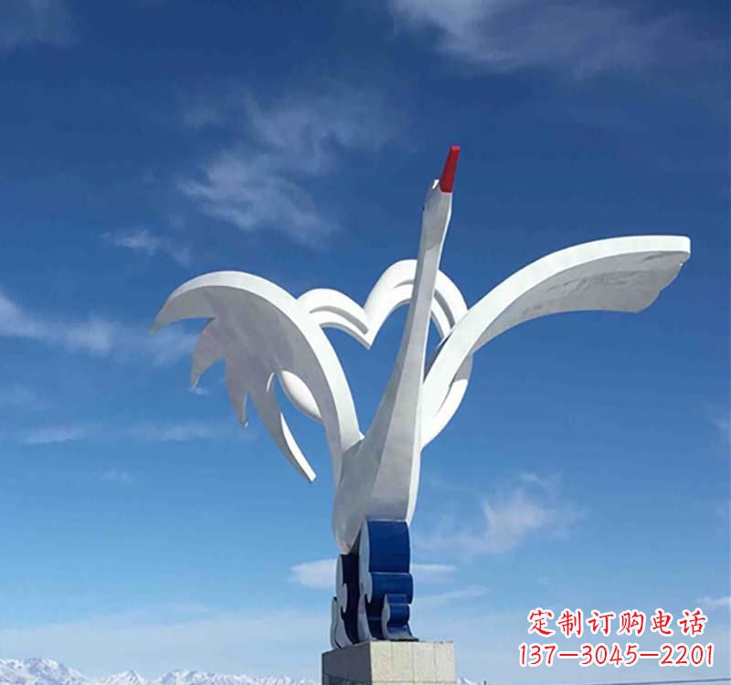 安阳不锈钢广场动物仙鹤雕塑