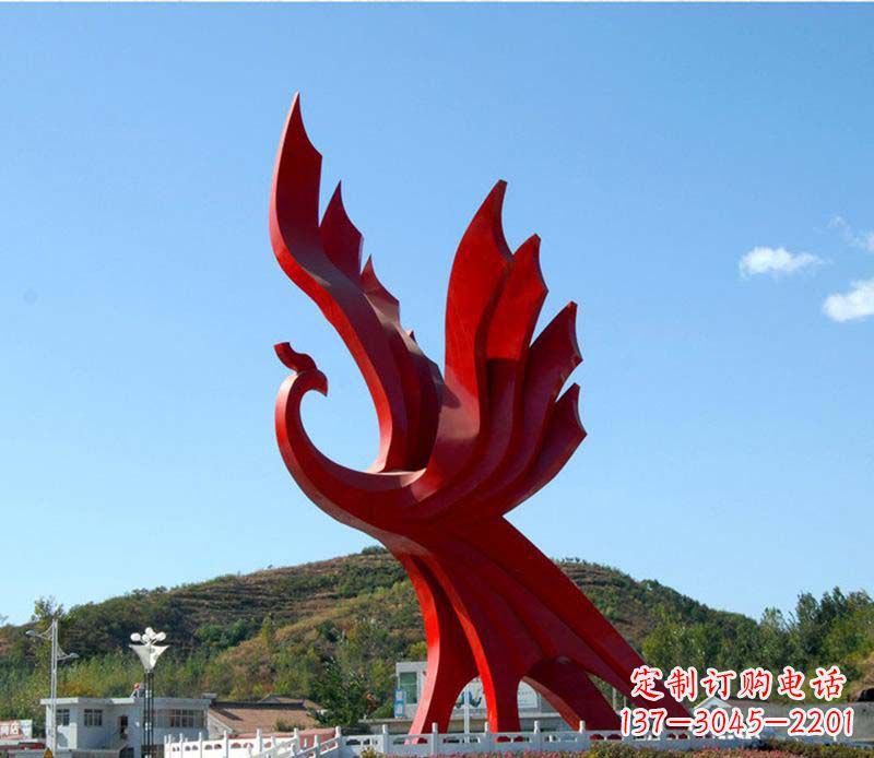 安阳不锈钢广场凤凰雕塑1