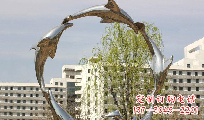 安阳不锈钢广场海豚雕塑