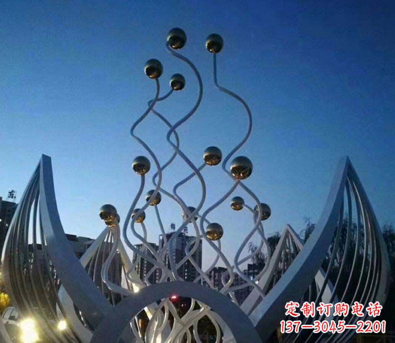 安阳不锈钢广场荷花雕塑