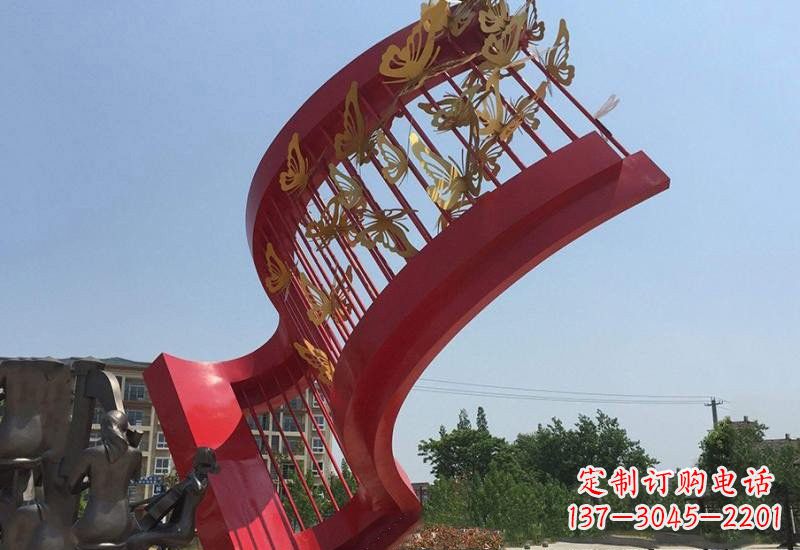 安阳不锈钢广场蝴蝶乐章雕塑