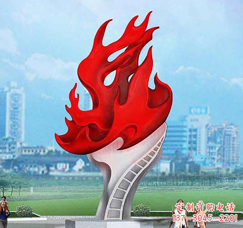 安阳不锈钢广场火炬雕塑