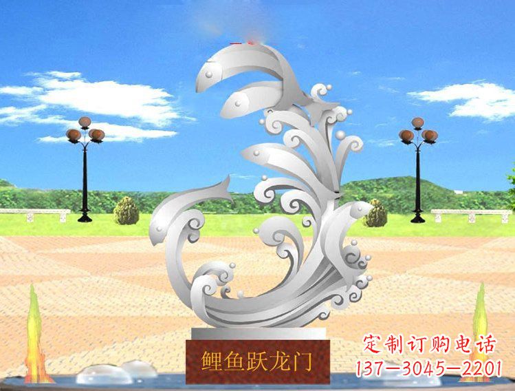 安阳不锈钢广场上的龙雕塑