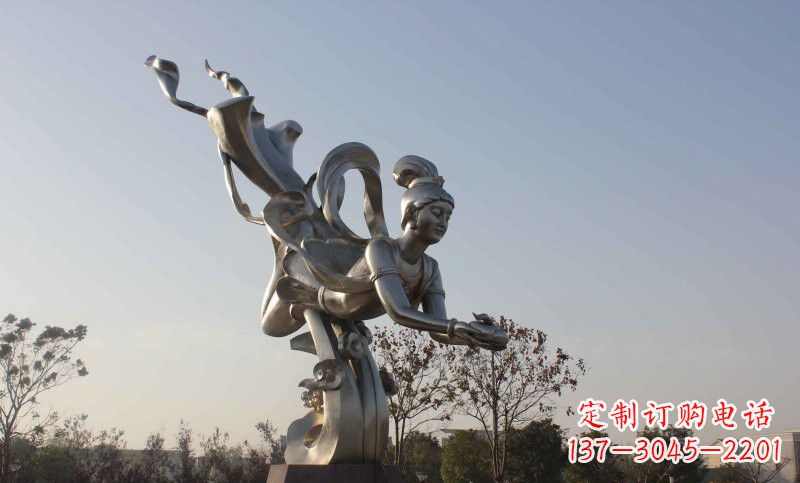 安阳不锈钢蟠桃仙女雕塑美丽的传说