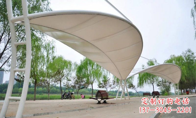 安阳不锈钢树叶形遮阳棚雕塑