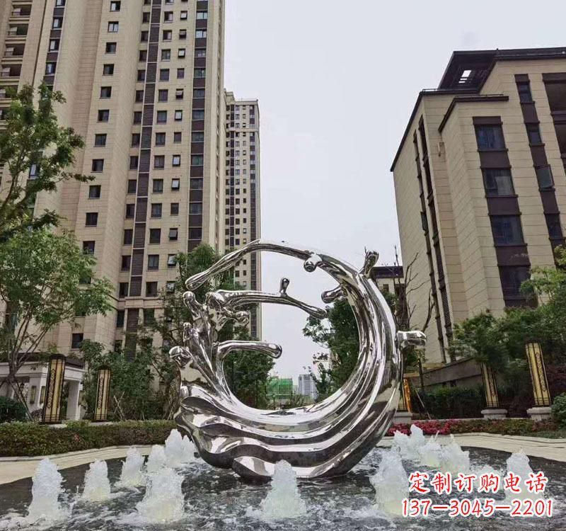 安阳不锈钢海浪喷泉雕塑