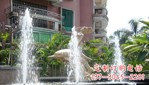 安阳不锈钢海豚喷泉雕塑