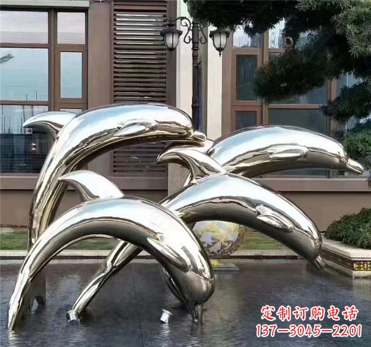 安阳不锈钢海洋动物海豚雕塑