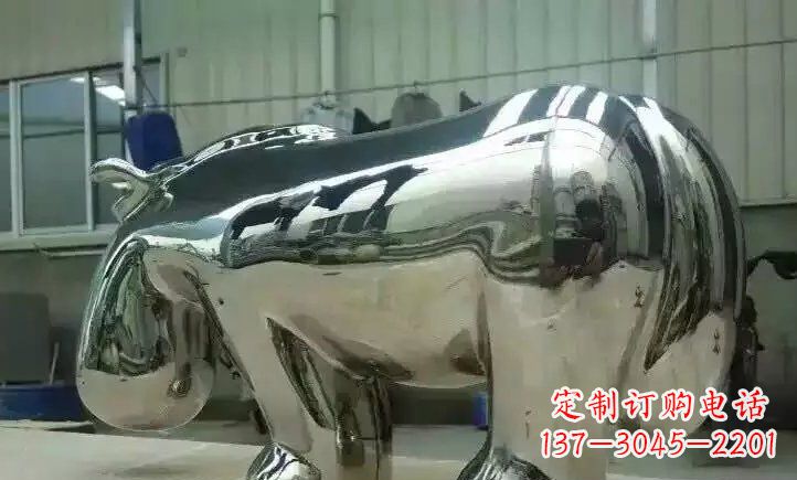 安阳不锈钢河马雕塑 (2)