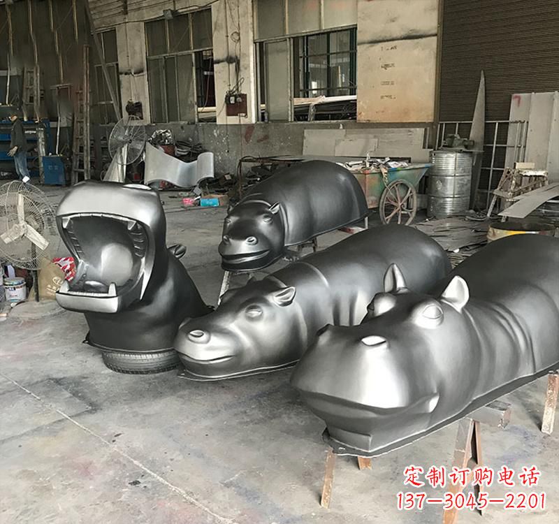 安阳不锈钢河马雕塑22