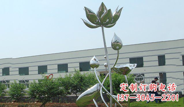 安阳不锈钢荷花雕塑 (2)