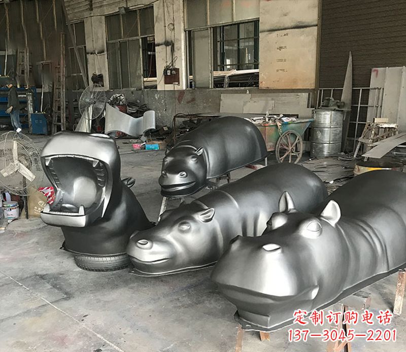 安阳不锈钢河马雕塑2