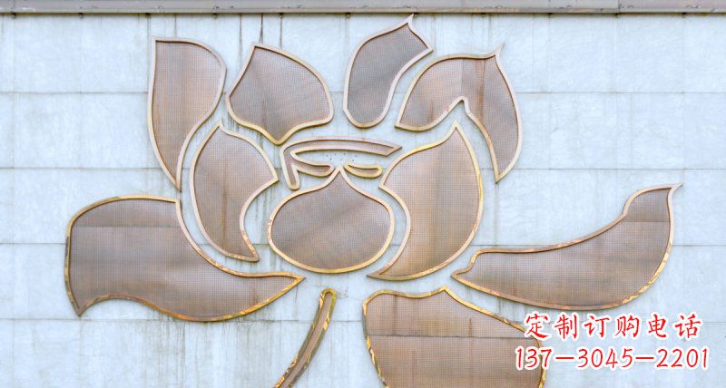 安阳不锈钢荷花浮雕雕塑