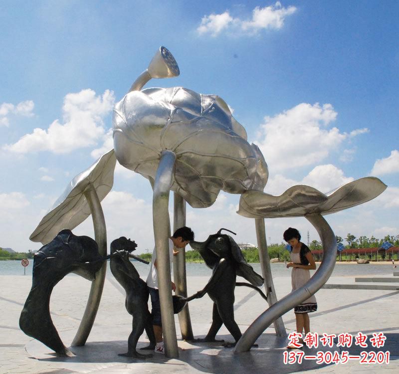 安阳不锈钢荷花广场雕塑