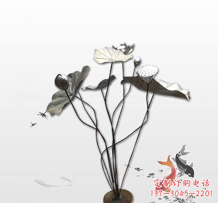 安阳不锈钢荷花荷叶雕塑