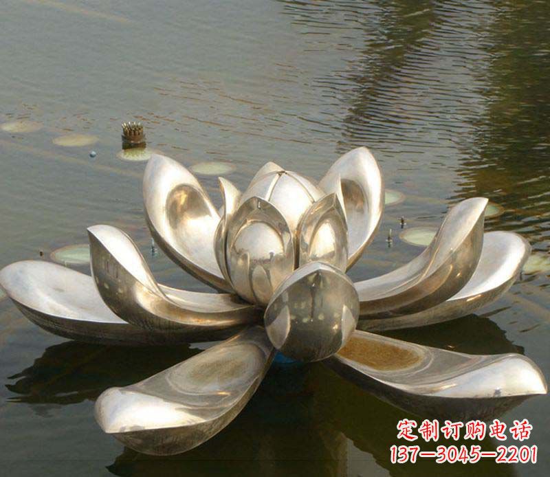 安阳不锈钢荷花景观雕塑 (2)