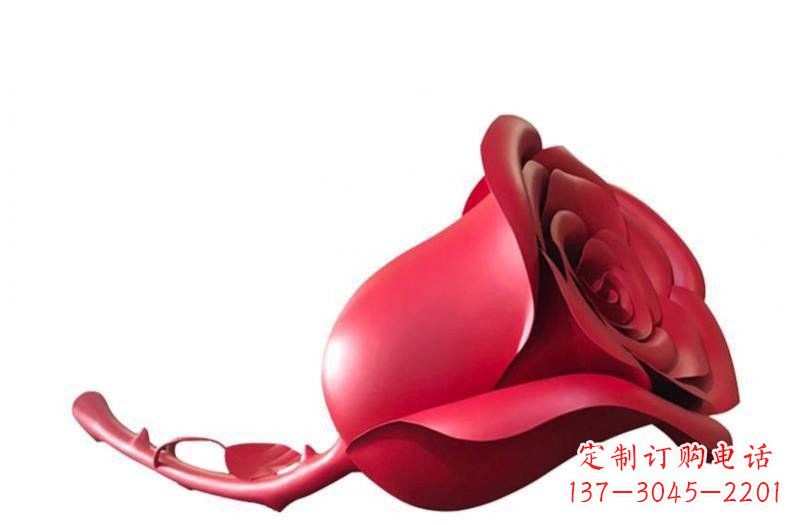 安阳不锈钢红玫瑰花朵雕塑