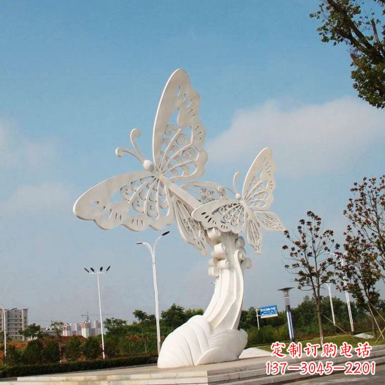 安阳不锈钢蝴蝶景观雕塑,公园园林广场动物景观标识