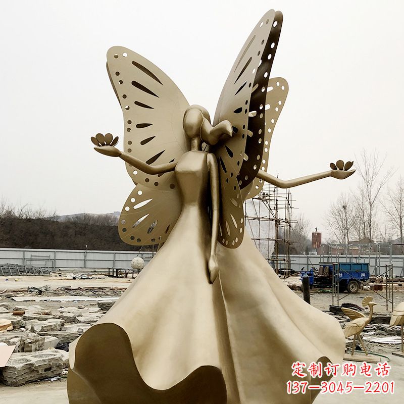 安阳不锈钢蝴蝶少女雕塑