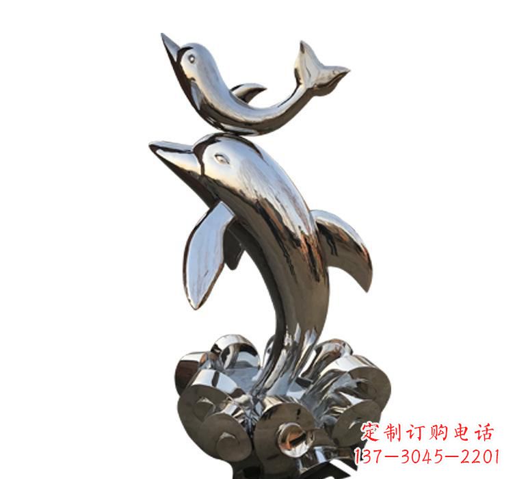 安阳不锈钢户外动物海豚雕塑