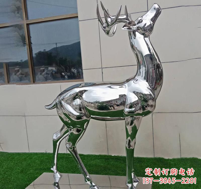 安阳不锈钢户外动物鹿雕塑