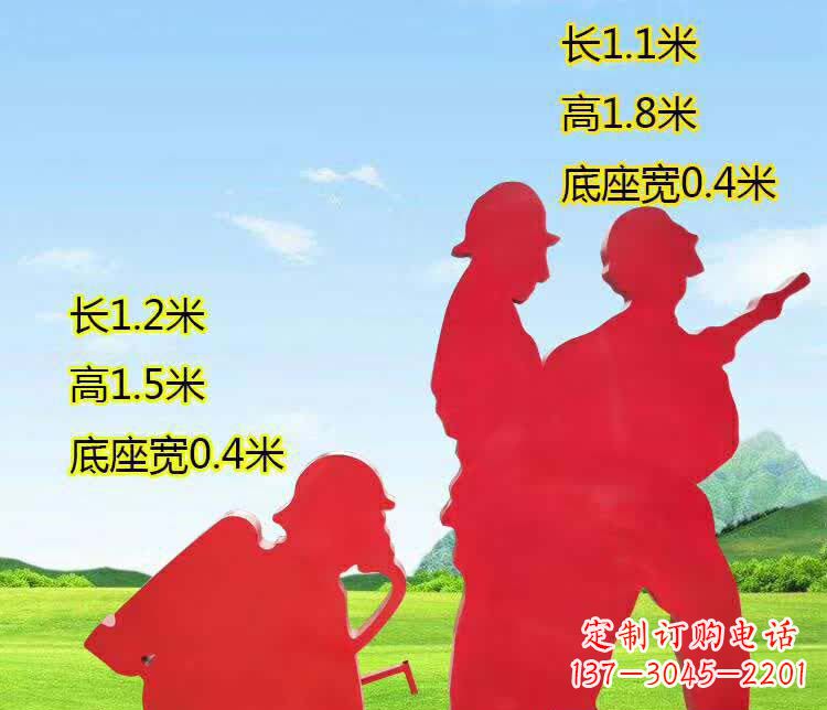 安阳不锈钢户外消防员人物雕塑