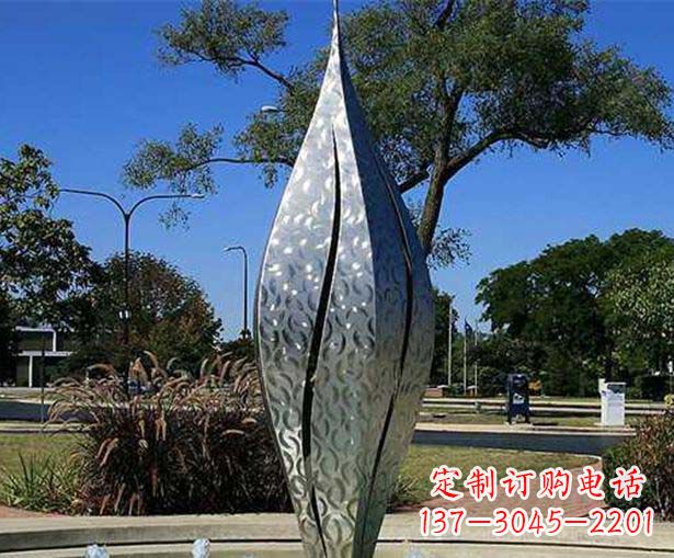 安阳不锈钢花骨朵喷泉雕塑