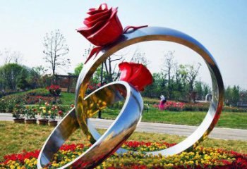 安阳不锈钢公园玫瑰花戒指雕塑精致精美的礼物