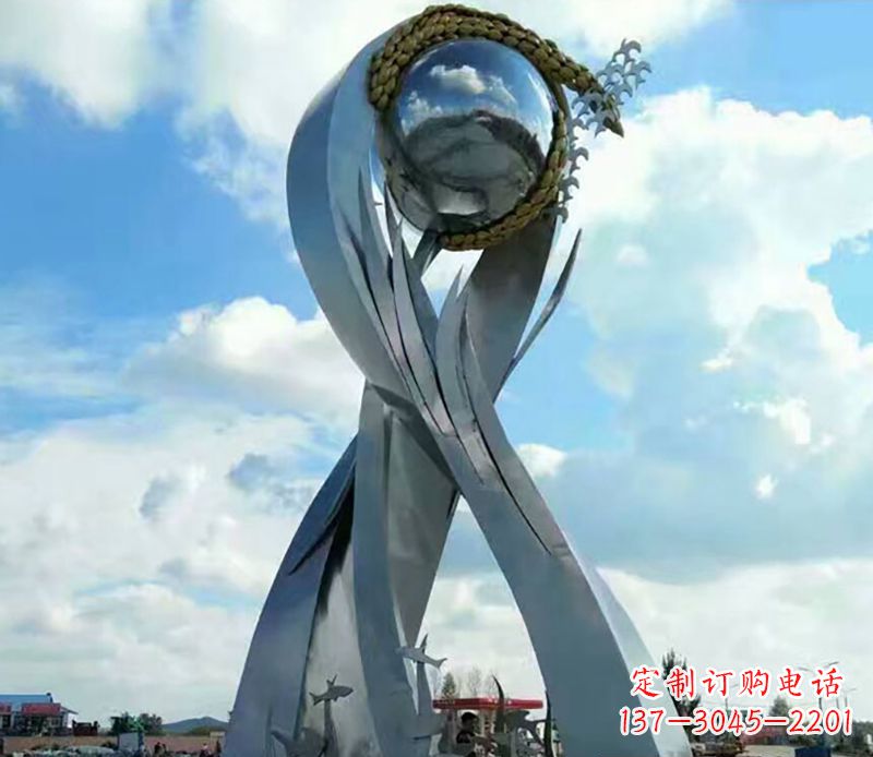 安阳不锈钢环球和平鸽雕塑