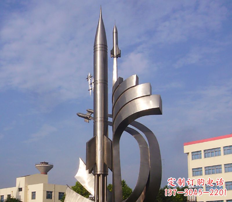 安阳不锈钢火箭飞升广场景观雕塑