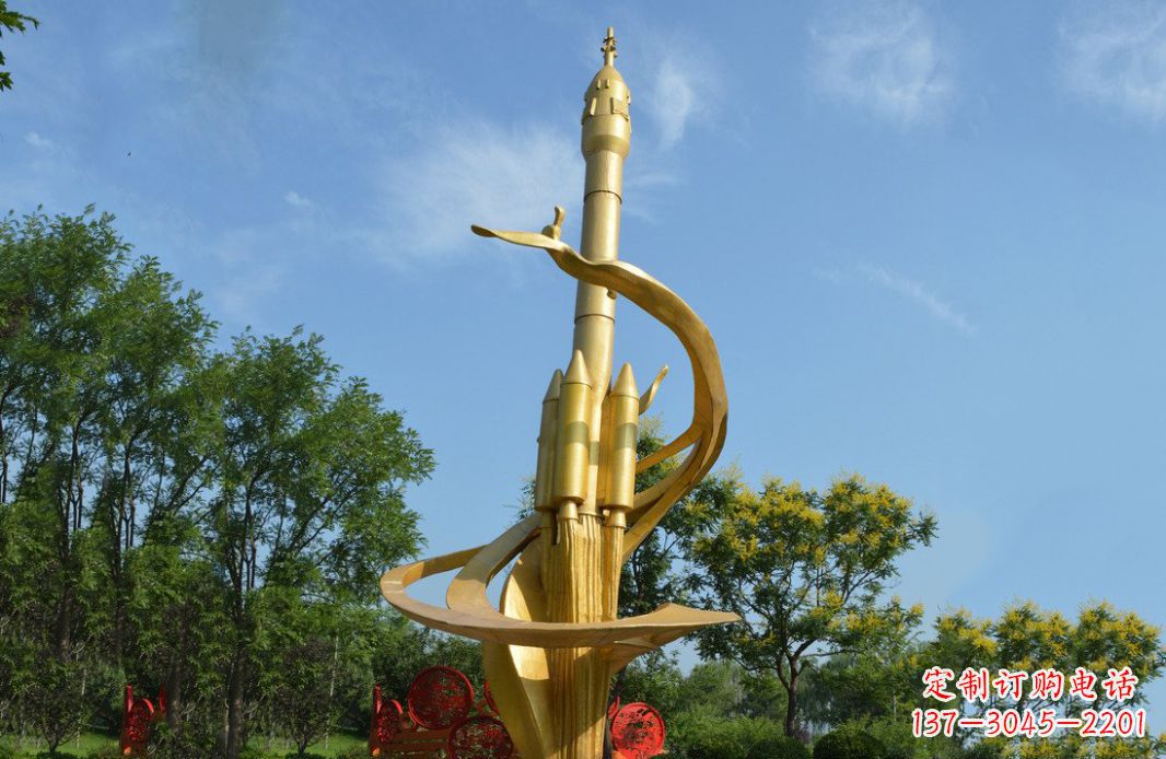 安阳不锈钢火箭广场景观雕塑