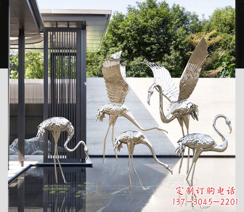 安阳不锈钢火烈鸟展翅雕塑