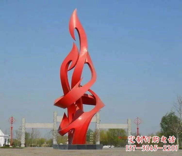 安阳不锈钢火苗广场景观雕塑