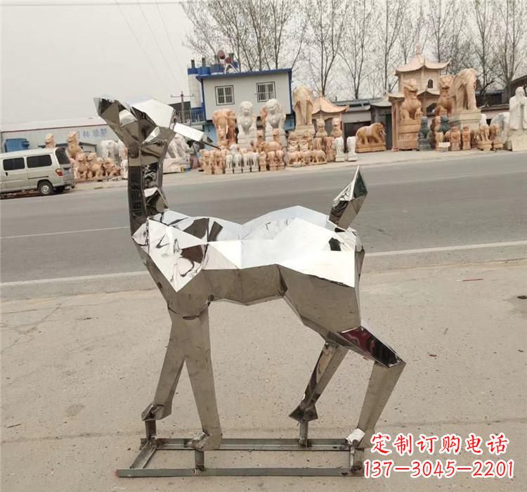 安阳不锈钢几何小鹿雕塑