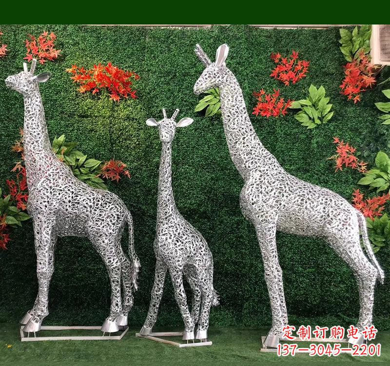 安阳不锈钢几何长颈鹿雕塑