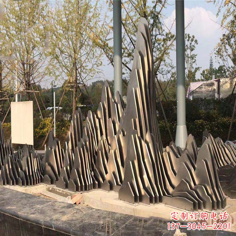 安阳不锈钢假山雕塑-公园园林创意景观雕塑