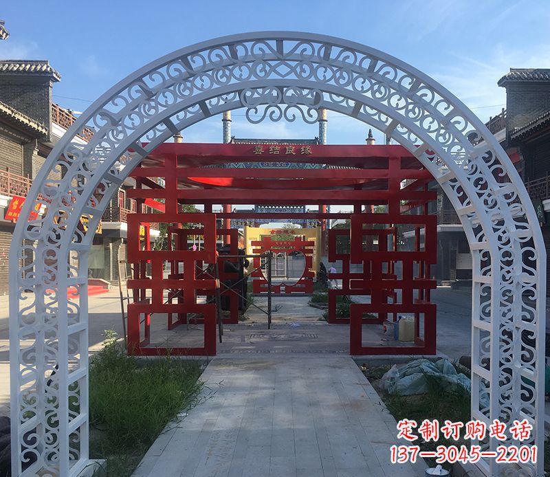 安阳不锈钢剪影拱门雕塑