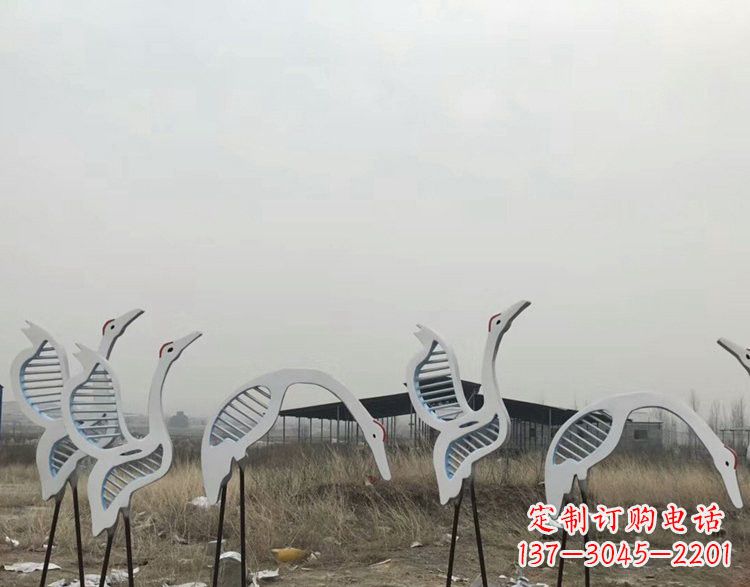 安阳不锈钢剪影仙鹤雕塑
