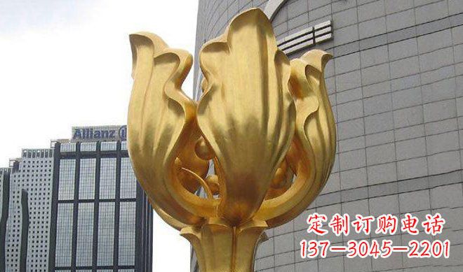 安阳不锈钢金色紫荆花雕塑