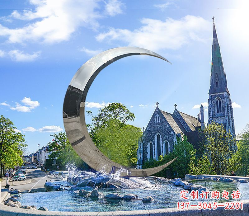 安阳不锈钢景观创意月亮雕塑