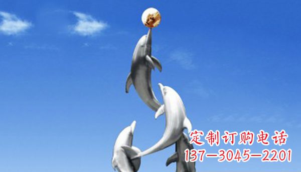 安阳不锈钢景观海豚雕塑
